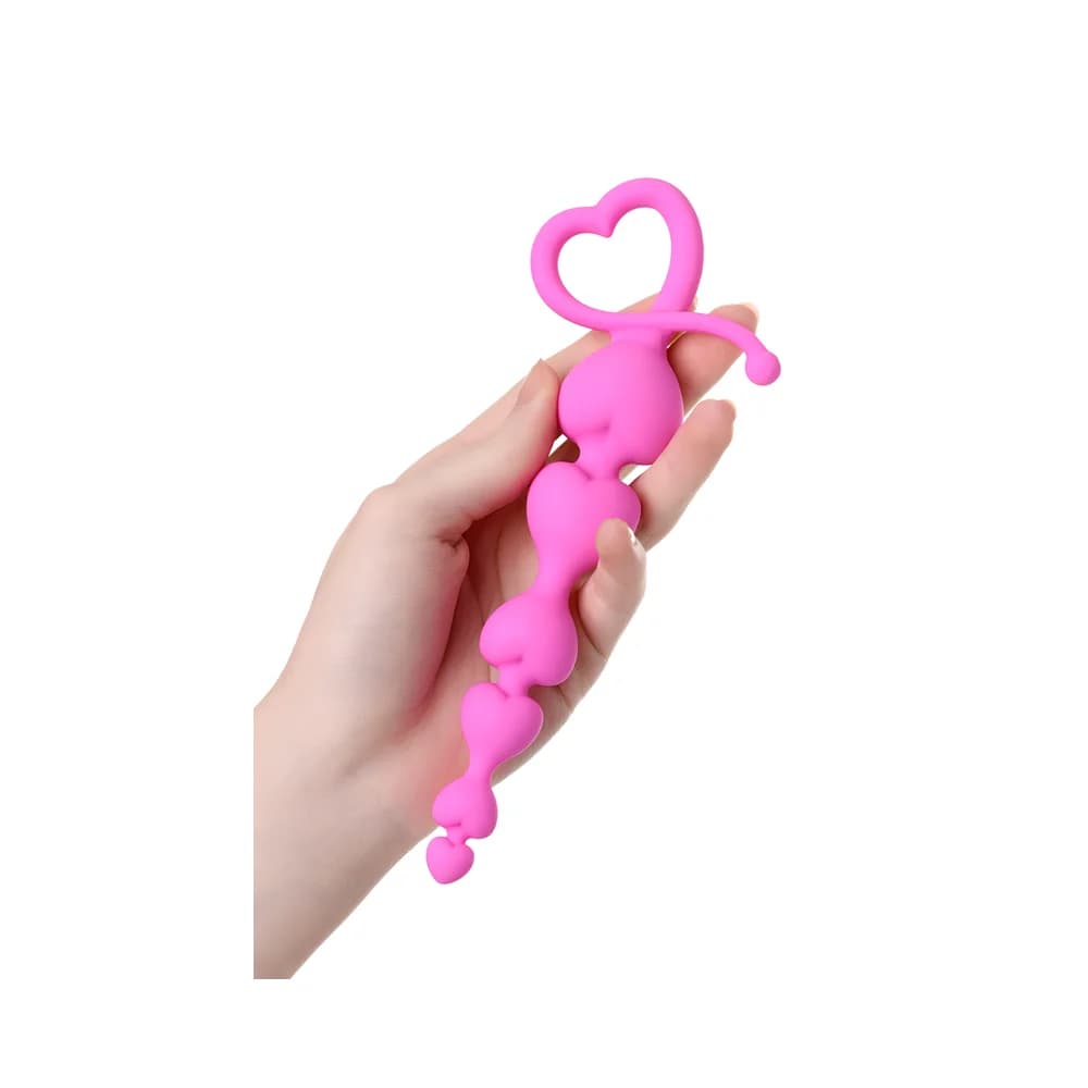 ToDo by Toyfa Sweety Kademe Artan Kalp Tasarımlı Silikon Pembe Anal Zinciri 18.5 cm thumbnail 3
