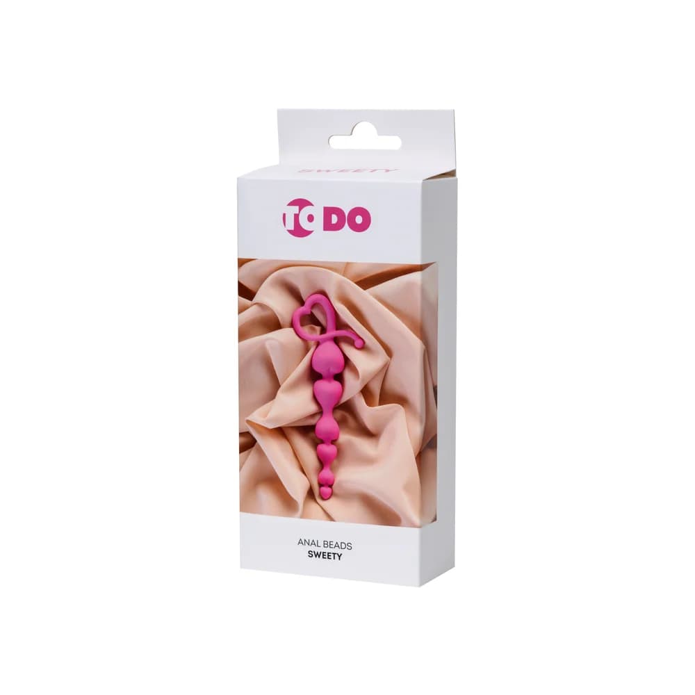 ToDo by Toyfa Sweety Kademe Artan Kalp Tasarımlı Silikon Pembe Anal Zinciri 18.5 cm thumbnail 4