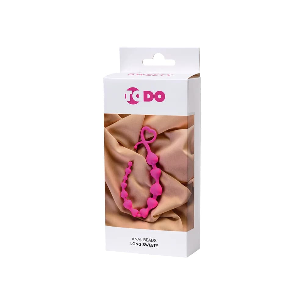 ToDo by Toyfa Long Sweety Kalp Tasarımlı Esnek Silikon Pembe Anal Zinciri 34 cm thumbnail 4