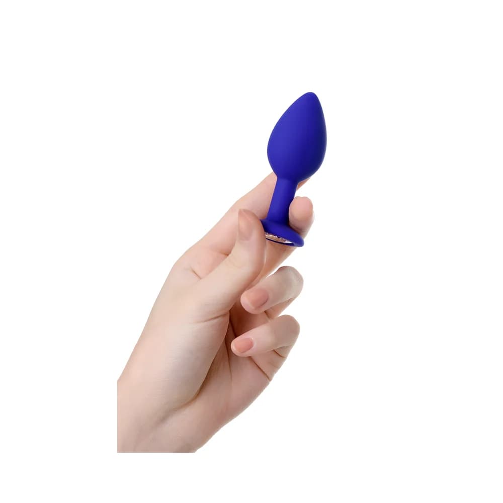 ToDo by Toyfa Brilliant Kristal Taşlı Silikon Anal Plug - Mavi, 7 cm thumbnail 5
