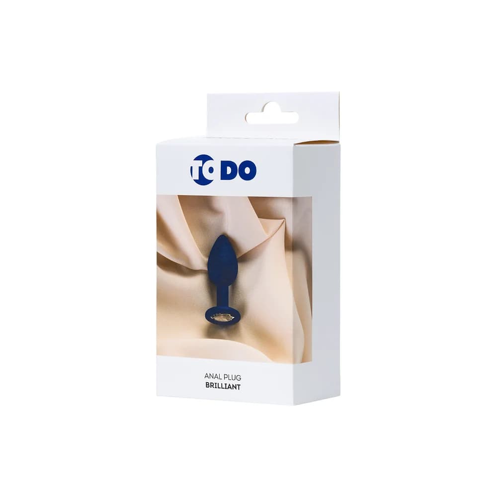 ToDo by Toyfa Brilliant Kristal Taşlı Silikon Anal Plug - Mavi, 7 cm thumbnail 6