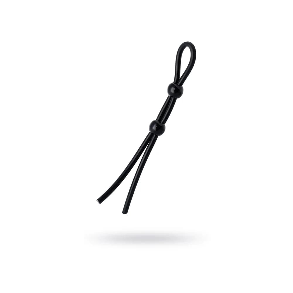 A-Toys by TOYFA Çift Boncuklu Ayarlanabilir Siyah Silikon Penis Kementi ve Halkası 19.5 cm