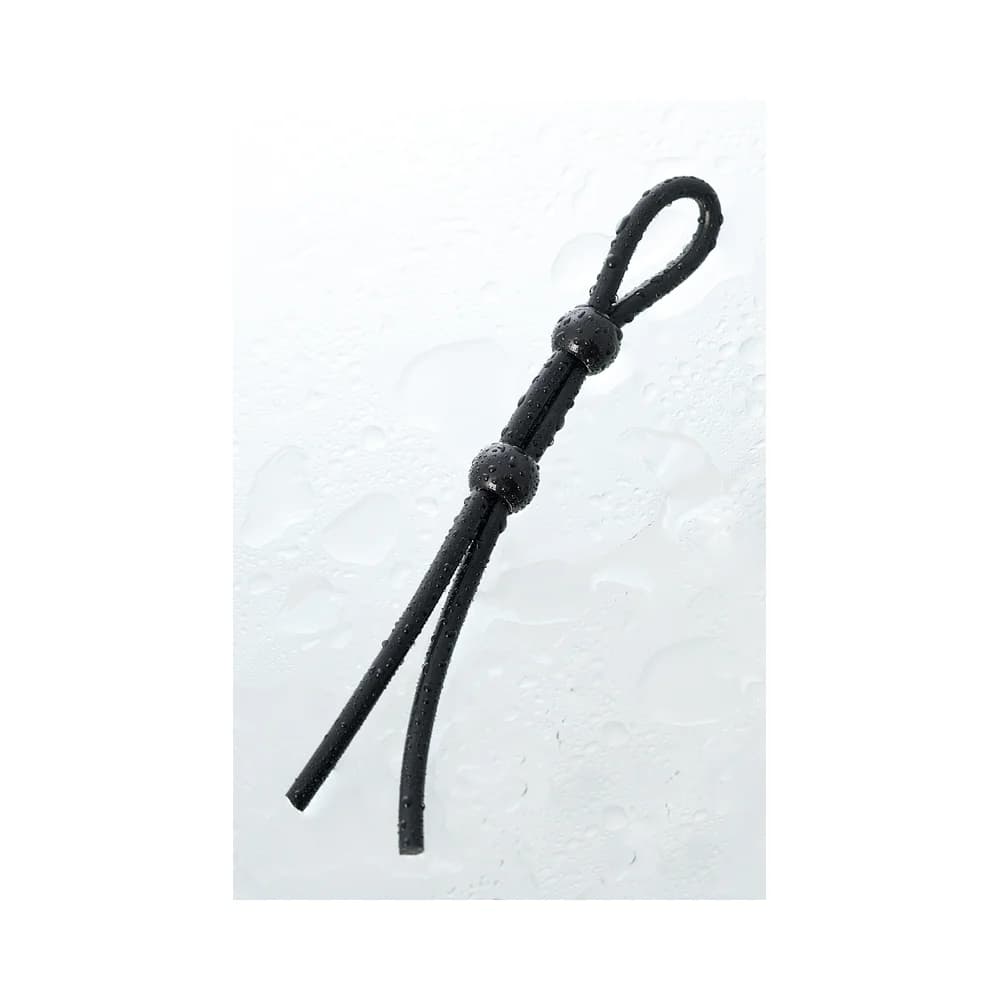 A-Toys by TOYFA Çift Boncuklu Ayarlanabilir Siyah Silikon Penis Kementi ve Halkası 19.5 cm thumbnail 7