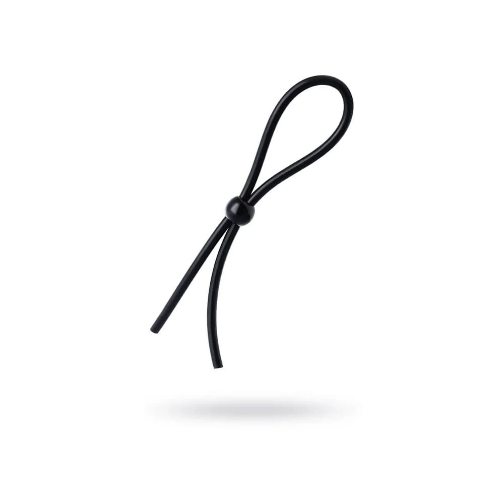 A-Toys by TOYFA Siyah Silikon Boncuklu Ayarlanabilir Penis Halkası ve Kementi 19.5 cm