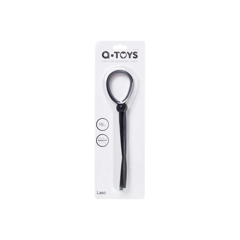 A-Toys by TOYFA Siyah Silikon Boncuklu Ayarlanabilir Penis Halkası ve Kementi 19.5 cm thumbnail 4