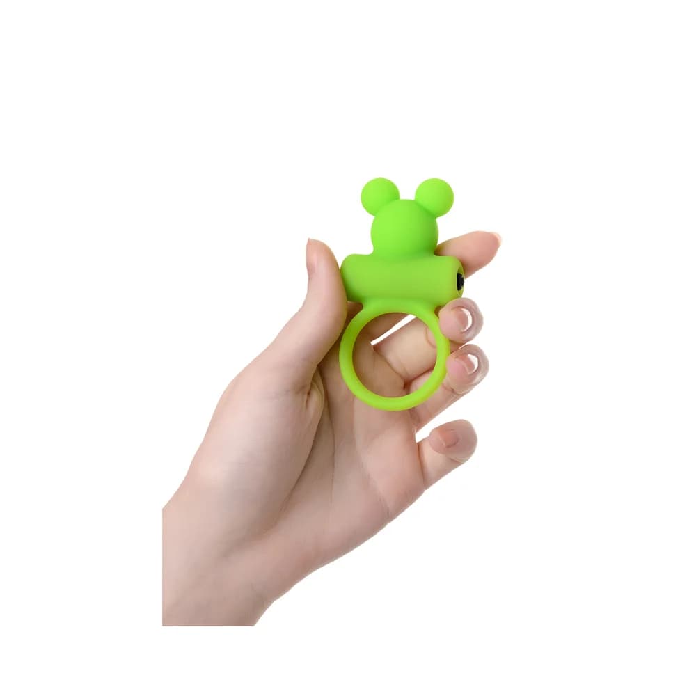 A-Toys by TOYFA Chio Titreşimli Silikon Penis Halkası Yeşil 8.1 cm thumbnail 4