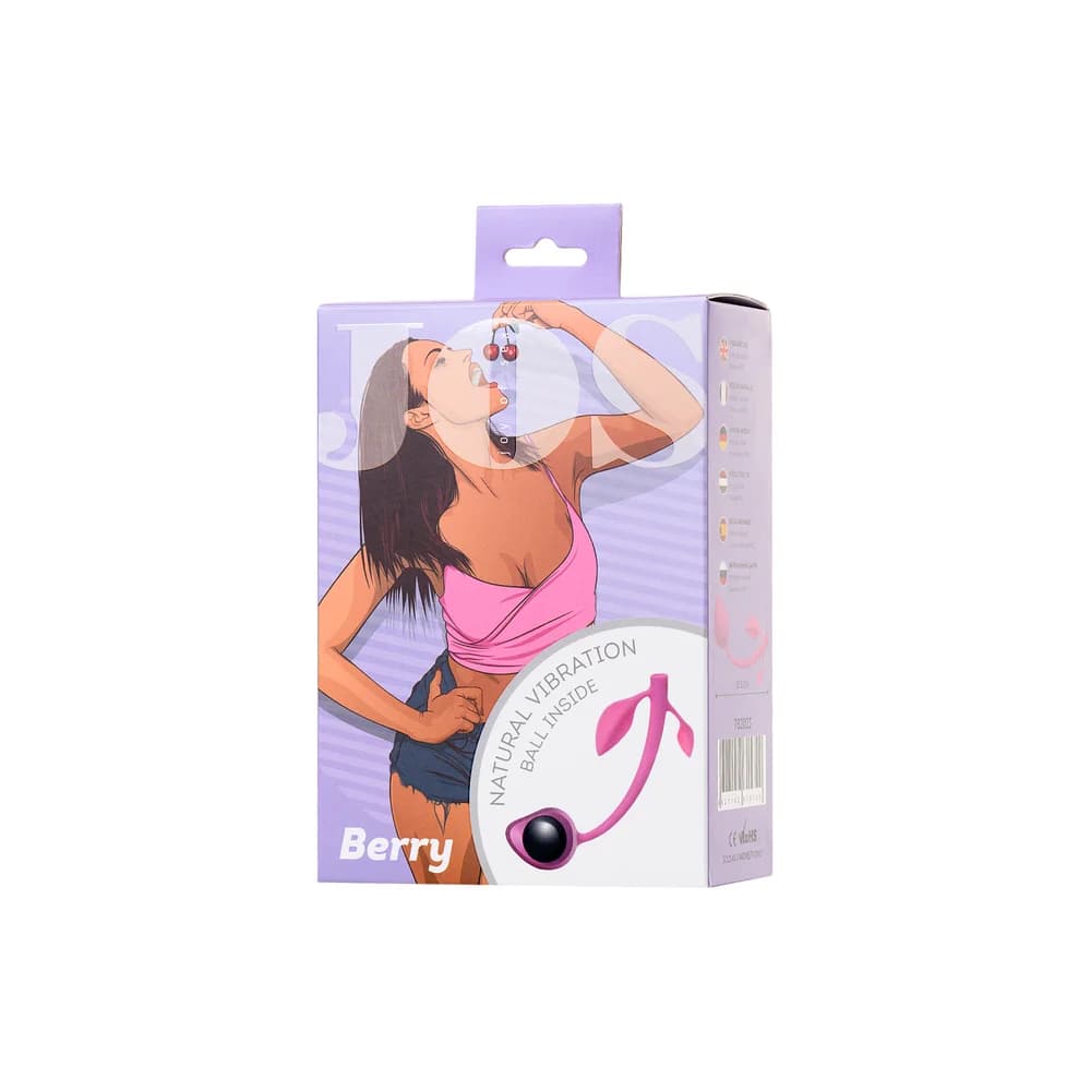 Jos Berry Vişne Tasarımlı Silikon Vajinal Egzersiz Topu - Pembe thumbnail 5