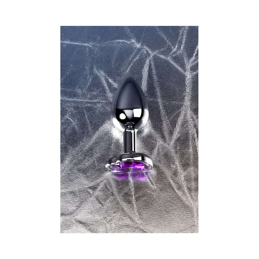 Metal by TOYFA Mor Kristalli Gümüş Metal Anal Plug 7 cm thumbnail 9