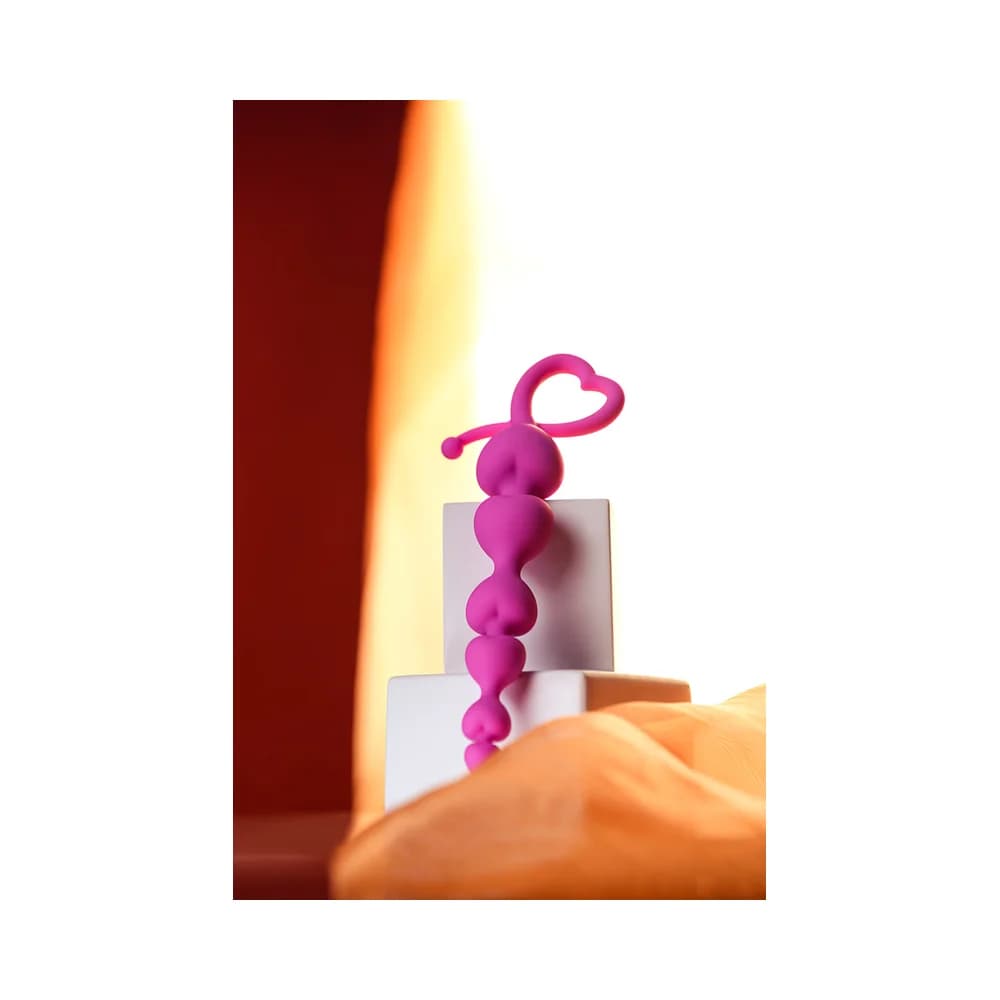 Eromantica Silikon Pembe 18.5 cm Kademeli Kalpli Anal Zinciri thumbnail 7