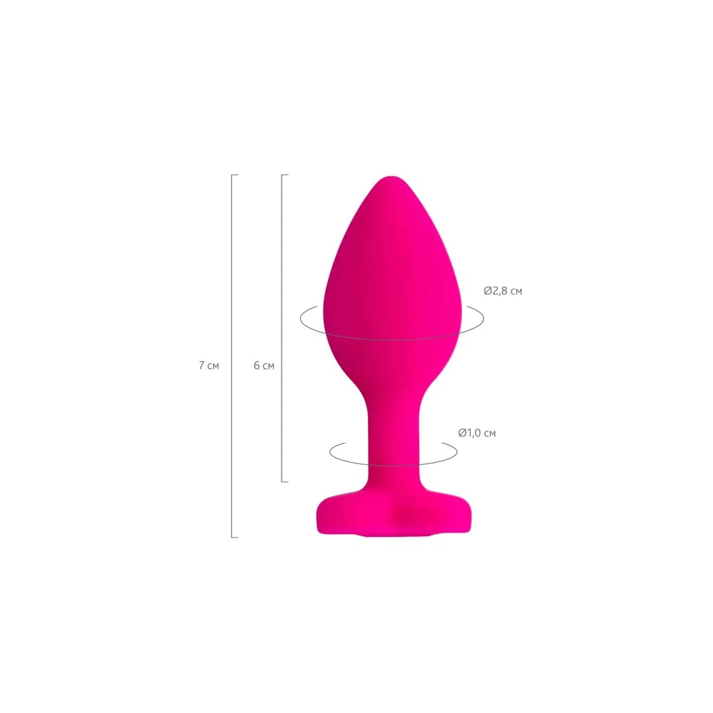 ToDo by Toyfa Diamond Heart Silikon Kalpli Anal Plug - Pembe 7 cm thumbnail 6