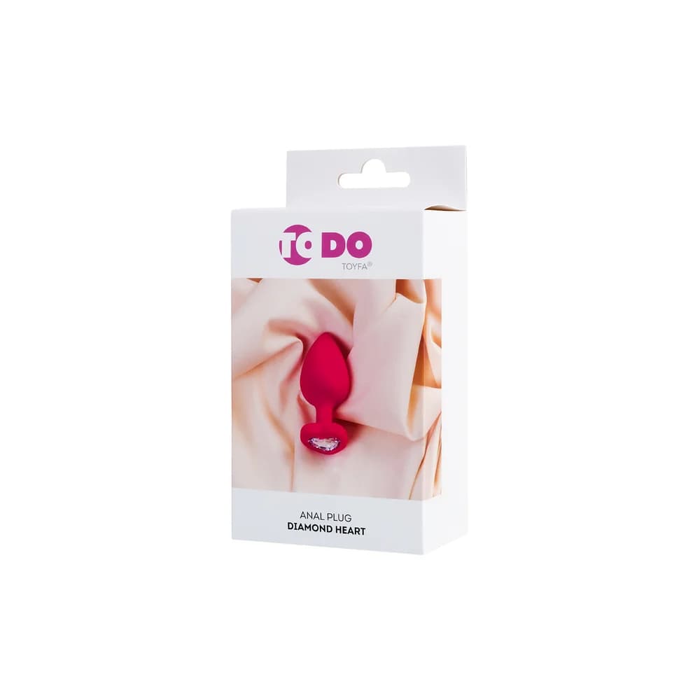 ToDo by Toyfa Diamond Heart Silikon Kalpli Anal Plug - Pembe 9,5 cm thumbnail 6