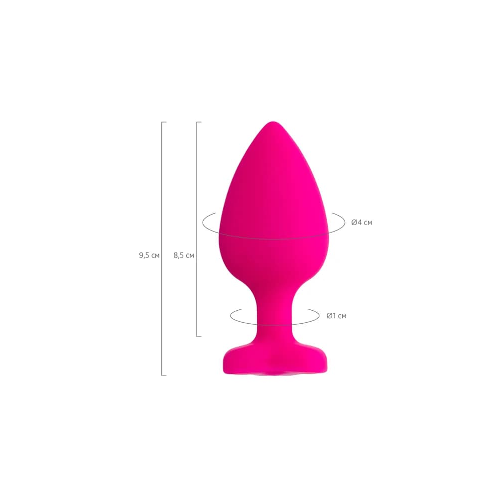 ToDo by Toyfa Diamond Heart Silikon Kalpli Anal Plug - Pembe 9,5 cm thumbnail 8