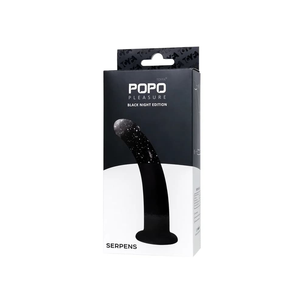 POPO Pleasure by TOYFA Serpens Kavisli Silikon Anal Dildo Siyah 13 cm thumbnail 6