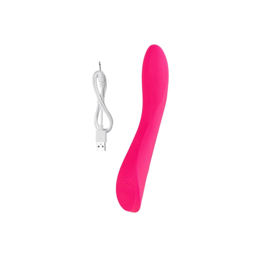 Jos Twig Pembe Silikon G Noktası Stimülatörlü USB Şarjlı Dokunmatik Vibratör 20.5 cm thumbnail 6