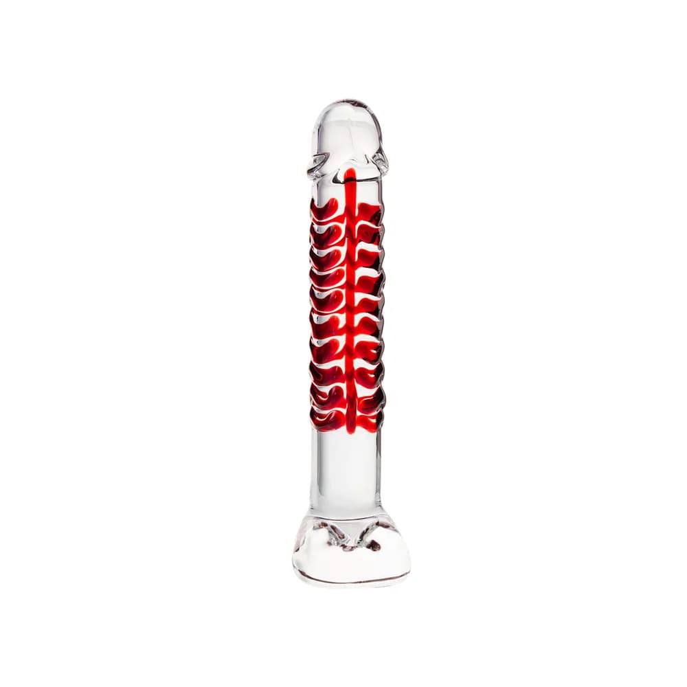 Sexus Glass Transparan Cam 16 cm Kabartmalı Fantezi Dildo thumbnail 3
