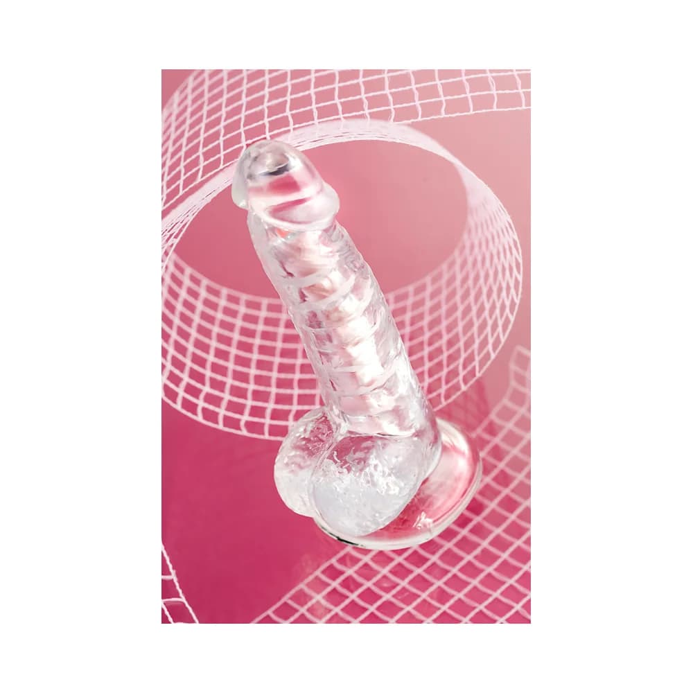 A-Toys by TOYFA Paret Şeffaf 18 cm TPE Esnek Vantuzlu Gerçekçi Jel Dildo thumbnail 13