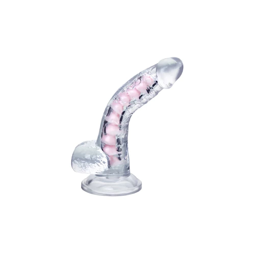 A-Toys by TOYFA Paret Şeffaf 18 cm TPE Esnek Vantuzlu Gerçekçi Jel Dildo thumbnail 4
