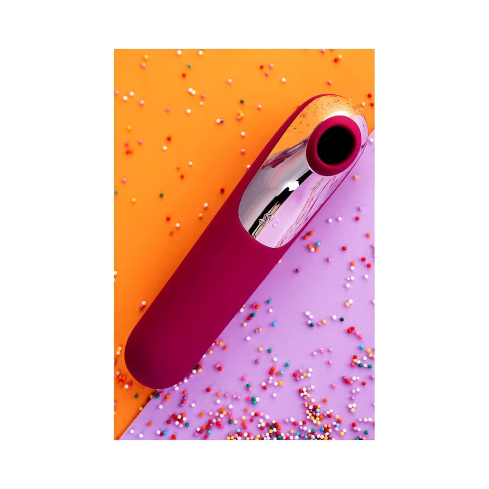 Satisfyer Dual Love Pink Hava Basınçlı Vakumlu ve Titreşimli Klitoral Uyarıcı Vibratör Kırmızı 16 cm thumbnail 18