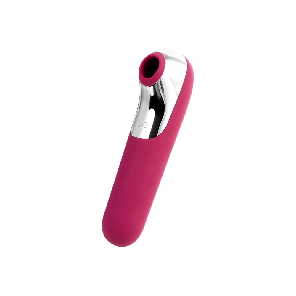 Satisfyer Dual Love Pink Hava Basınçlı Vakumlu ve Titreşimli Klitoral Uyarıcı Vibratör Kırmızı 16 cm thumbnail 5