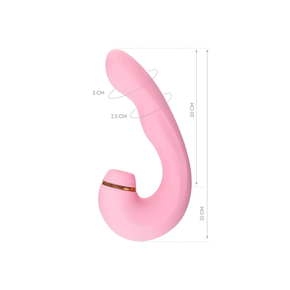 Jos Juna Çok Fonksiyonlu Vakumlu Klitoral Uyarıcı ve G-Noktası Vibratörü - Pembe thumbnail 8
