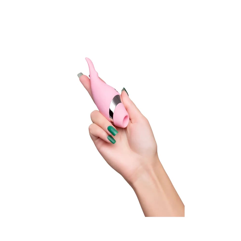 Flovetta by Toyfa Dahlia Çok Fonksiyonlu Vakumlu ve Titreşimli Silikon Vibratör Pembe 14 cm thumbnail 8