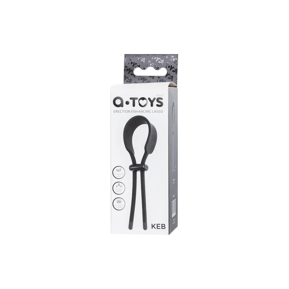 A-Toys by TOYFA Kement Keb Ayarlanabilir Silikon Siyah Penis Halkası 14 cm thumbnail 5