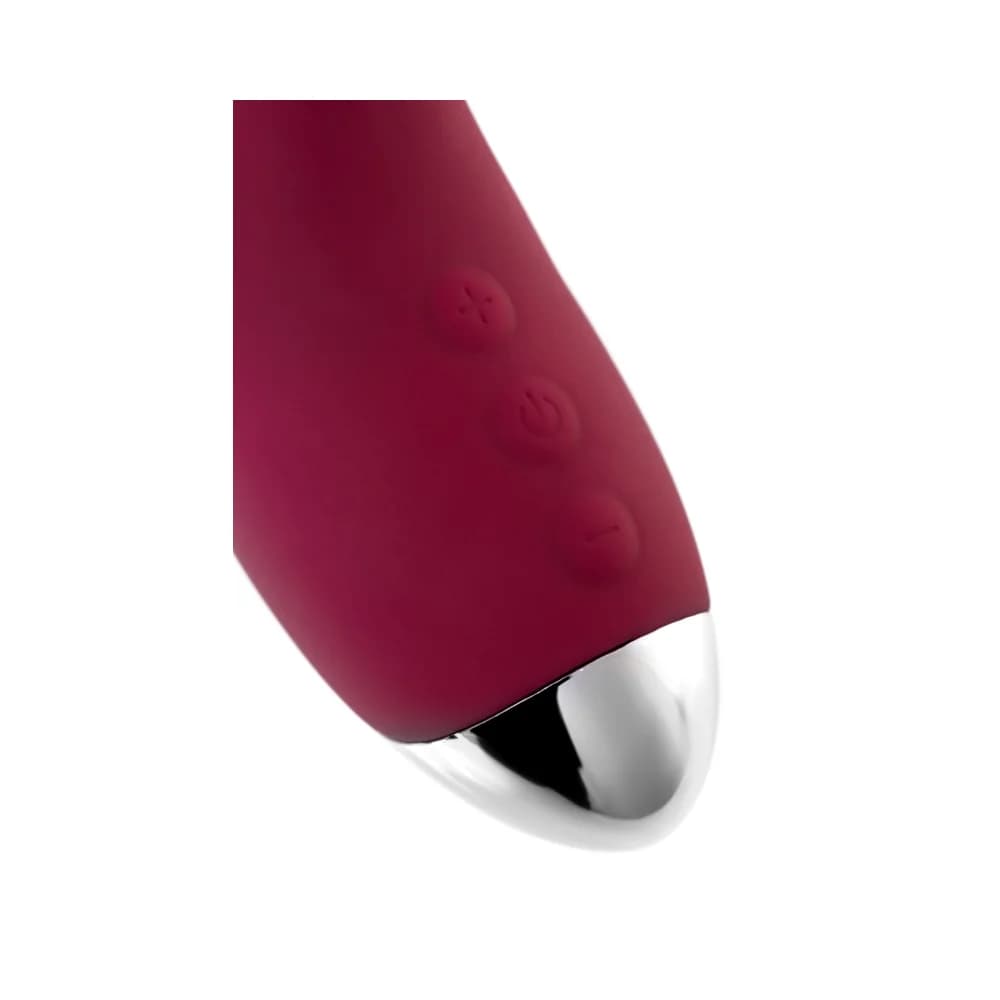 L'Eroina Mion Çift Motorlu Klitoral Uyarıcılı Silikon Vibratör Bordo 22 cm thumbnail 10