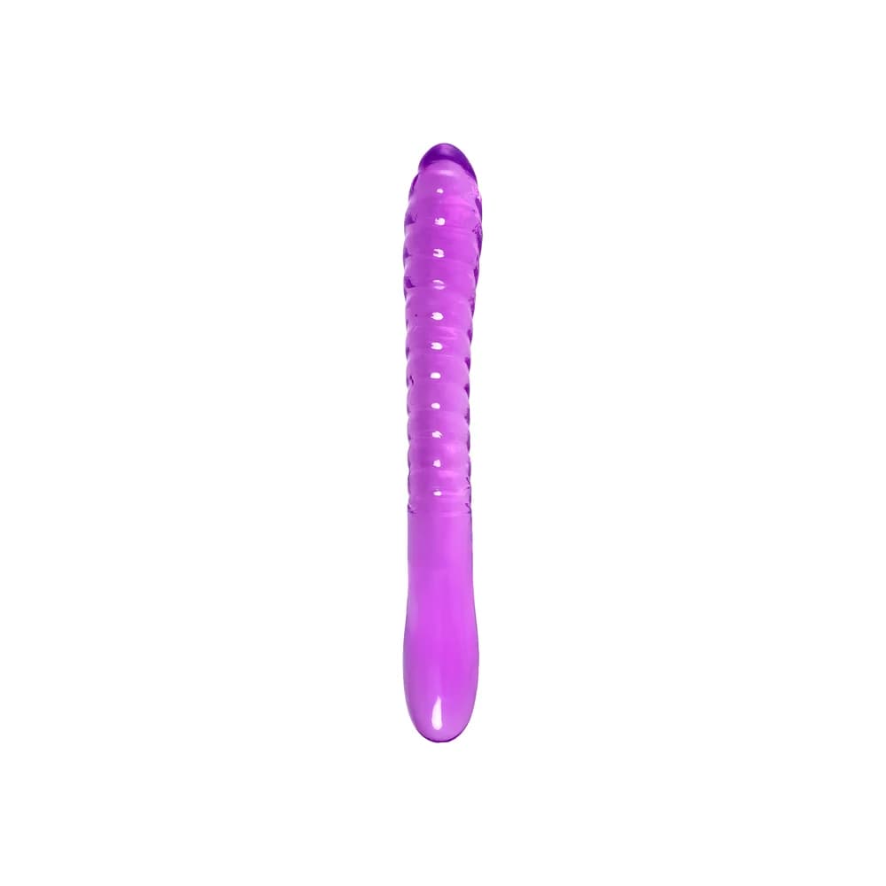 A-Toys by TOYFA Frica Çift Taraflı Mor TPE 23 cm Jel Dildo thumbnail 3