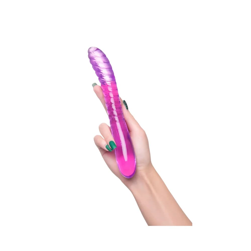 A-Toys by TOYFA Frica Çift Taraflı Mor TPE 23 cm Jel Dildo thumbnail 5