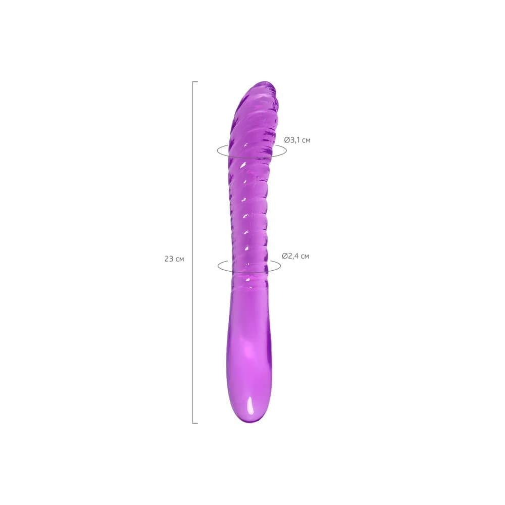 A-Toys by TOYFA Frica Çift Taraflı Mor TPE 23 cm Jel Dildo thumbnail 8