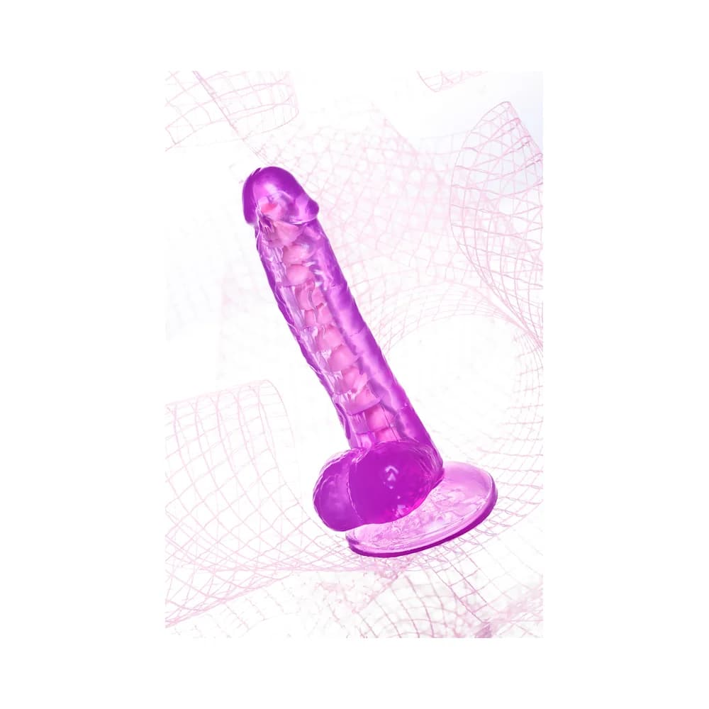 A-Toys by TOYFA Celiam Bükülebilir Vantuzlu Mor TPE Gerçekçi Jel Dildo 20.5 cm thumbnail 14