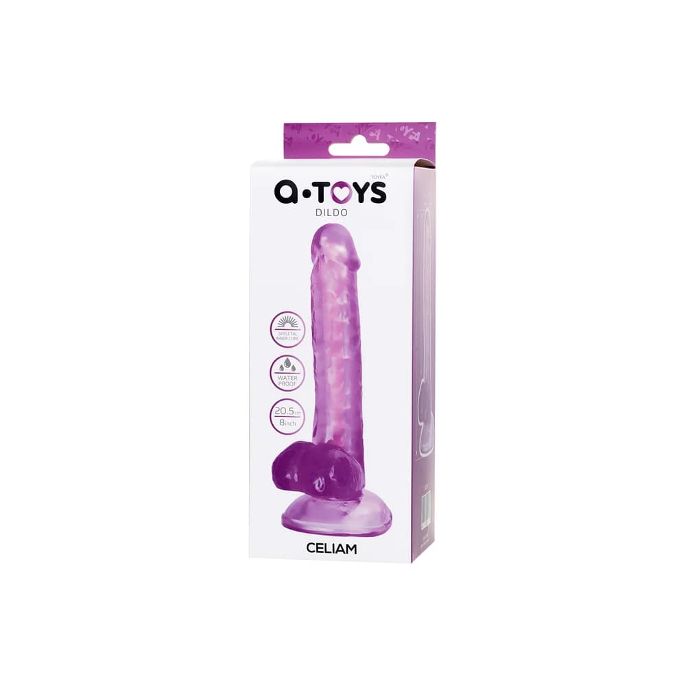A-Toys by TOYFA Celiam Bükülebilir Vantuzlu Mor TPE Gerçekçi Jel Dildo 20.5 cm thumbnail 9