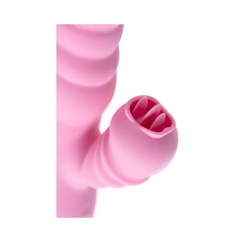 Jos Lixy Isıtmalı ve Hareketli Çift Motorlu Silikon Tavşan Vibratör Pembe 23 cm thumbnail 12