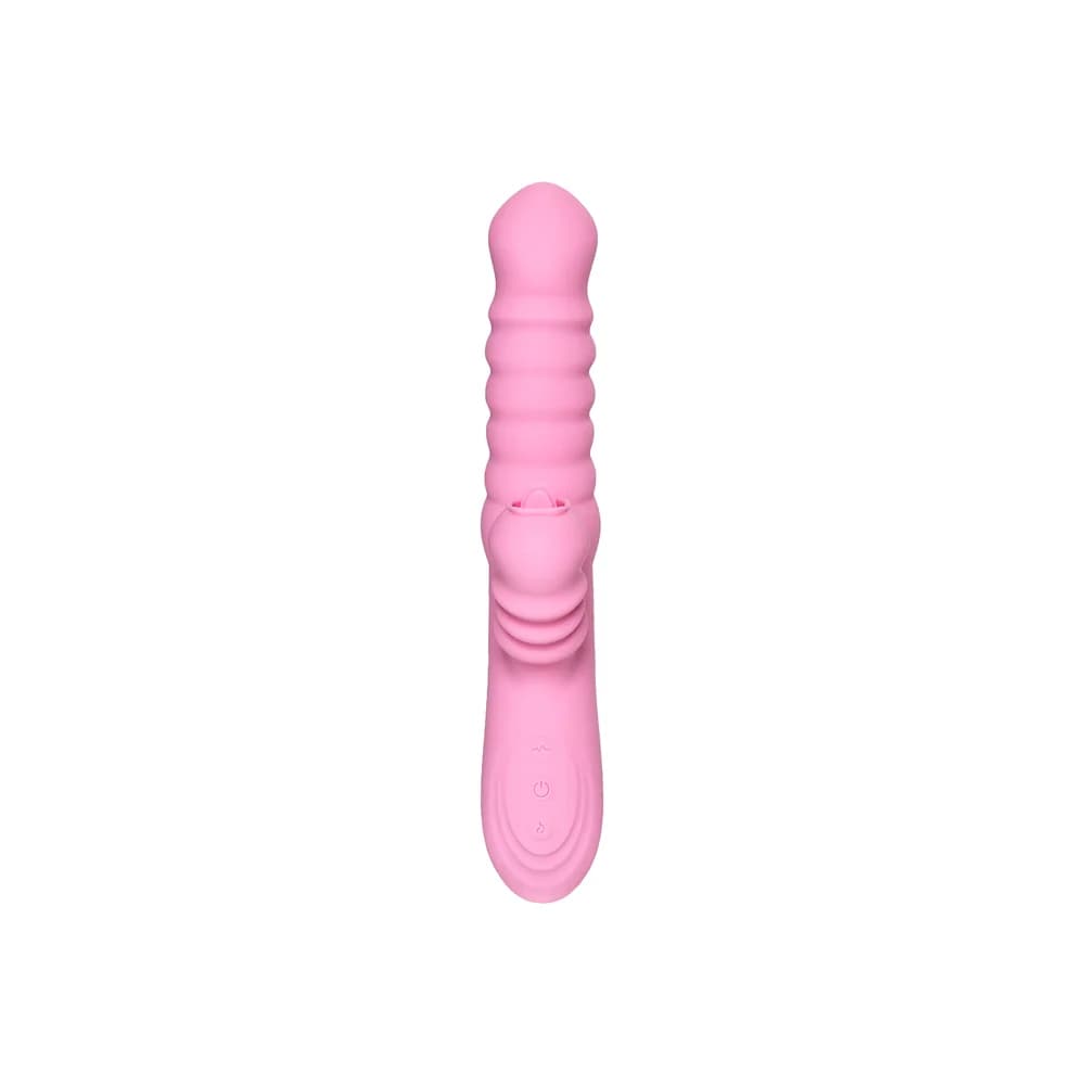 Jos Lixy Isıtmalı ve Hareketli Çift Motorlu Silikon Tavşan Vibratör Pembe 23 cm thumbnail 3