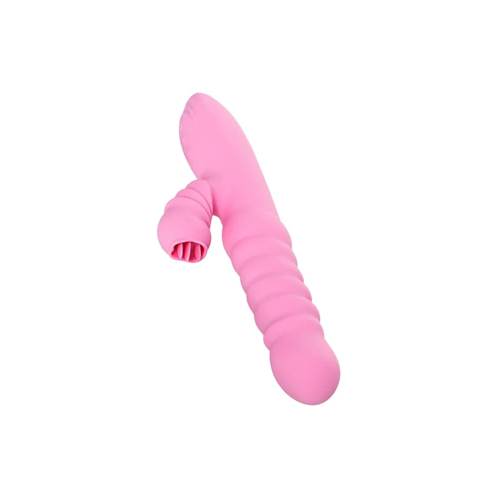 Jos Lixy Isıtmalı ve Hareketli Çift Motorlu Silikon Tavşan Vibratör Pembe 23 cm thumbnail 5