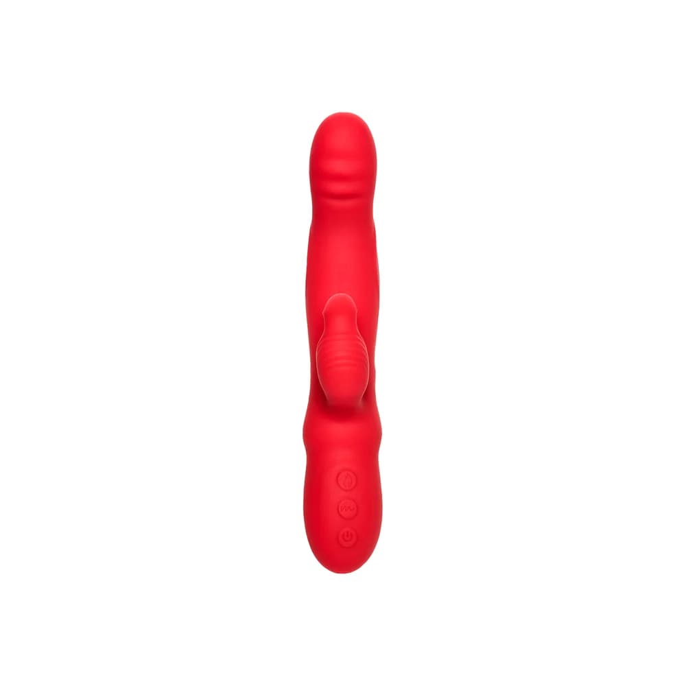 Jos Redli Kadifemsi Silikon Kırmızı 21 cm Isıtmalı ve Titreşimli G Noktası Klitoral Vibratör thumbnail 3