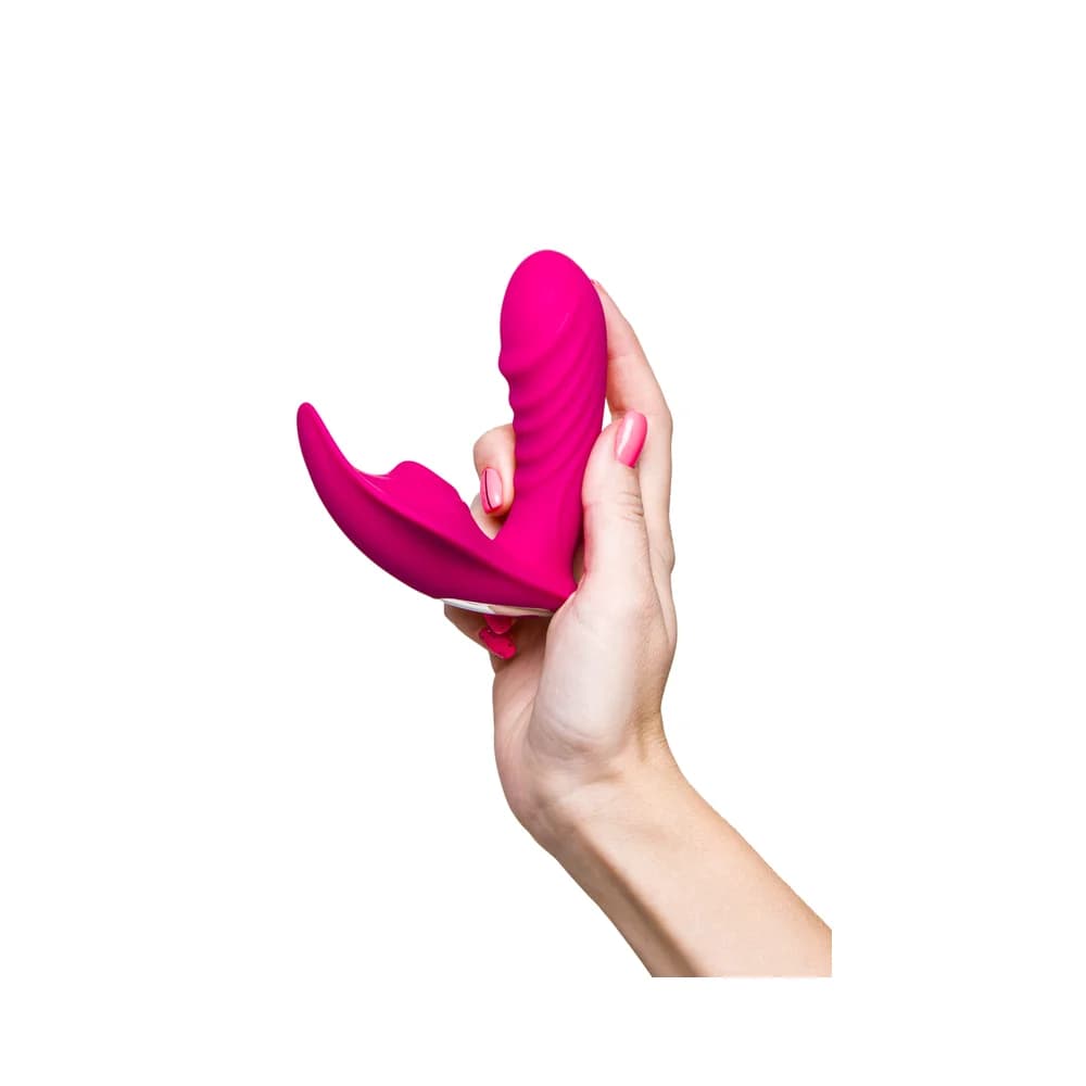 Jos Shani Kadifemsi Silikon Pembe 12 cm G Noktası Uyarıcı Vakumlu Vibratör ve Uzaktan Kumandalı Masaj Aleti thumbnail 7