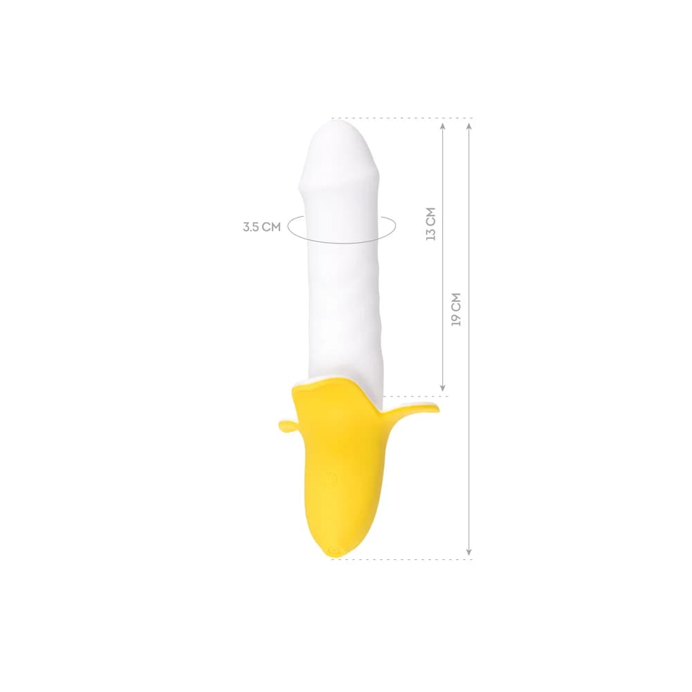 Jos B-Nana Silikon Pistonlu ve Titreşimli Beyaz Vibratör 19 cm thumbnail 6