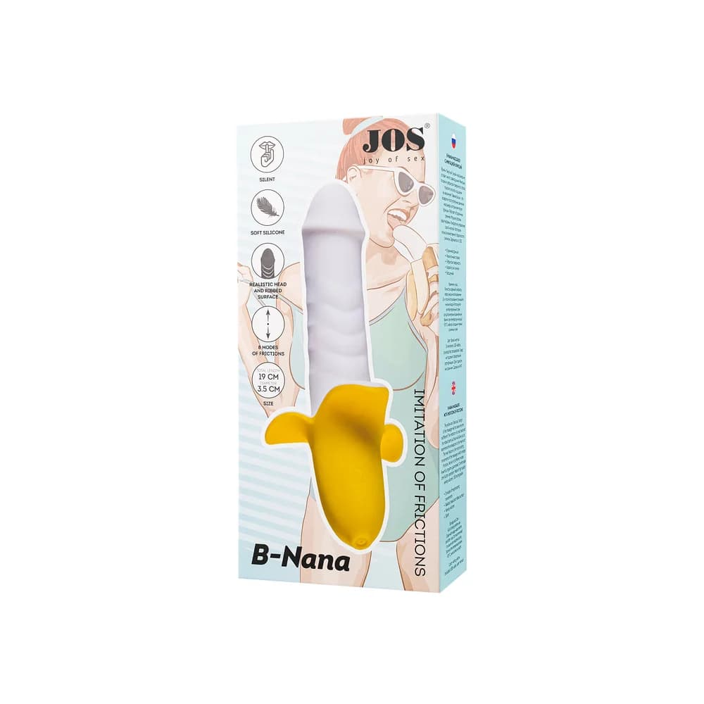 Jos B-Nana Silikon Pistonlu ve Titreşimli Beyaz Vibratör 19 cm thumbnail 10