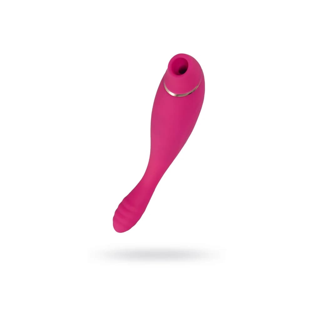 Jos Danvi Silikon Pembe 21.5 cm Çift İşlevli Vakumlu ve Titreşimli G-Noktası Vibratör