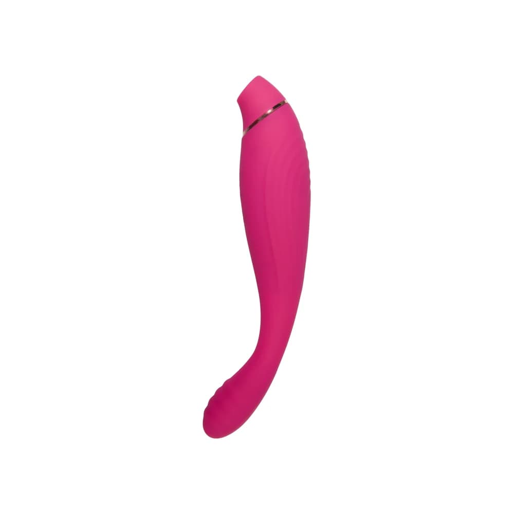 Jos Danvi Silikon Pembe 21.5 cm Çift İşlevli Vakumlu ve Titreşimli G-Noktası Vibratör thumbnail 2