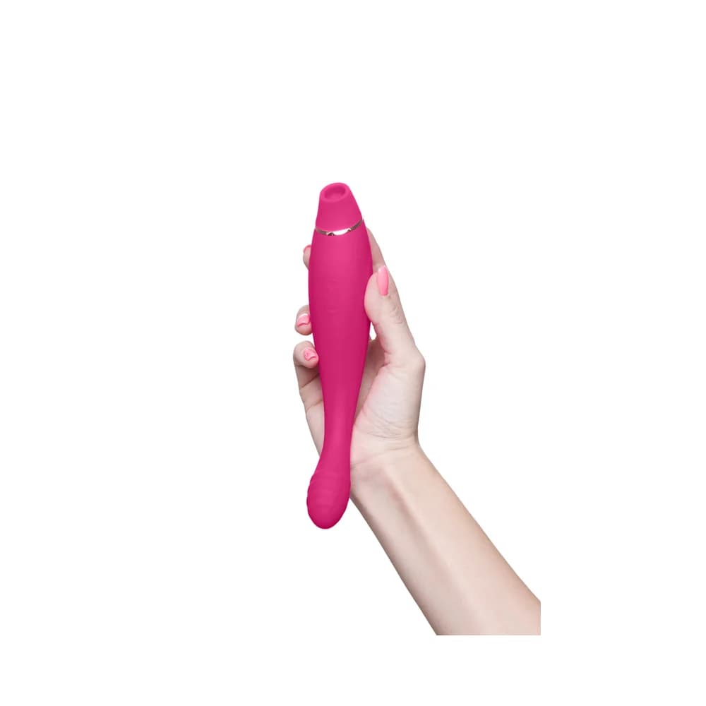 Jos Danvi Silikon Pembe 21.5 cm Çift İşlevli Vakumlu ve Titreşimli G-Noktası Vibratör thumbnail 7