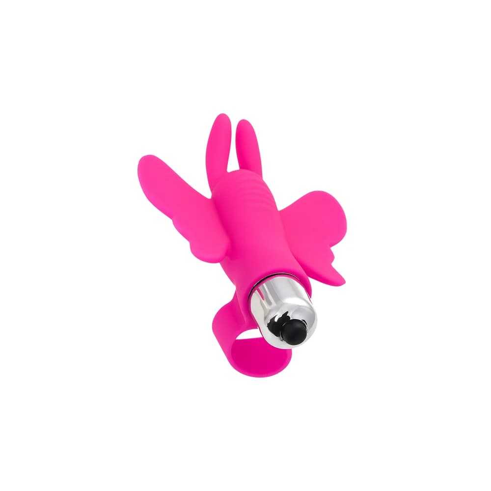 Eromantica Butterfly Parmak Uyumlu Pembe Kelebek Vibratör 10 cm thumbnail 5