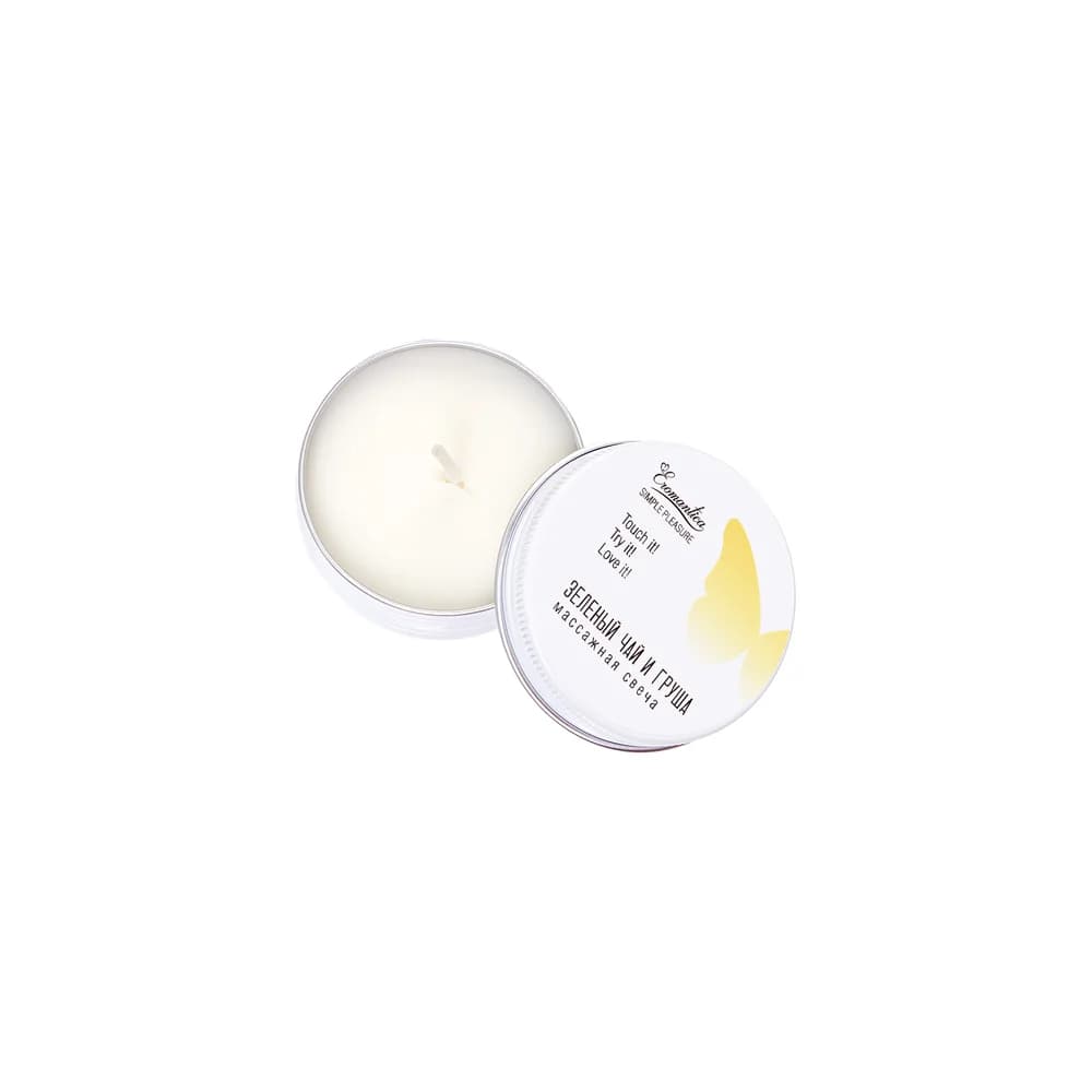 Eromantica Yeşil Çay ve Armut Aromalı Doğal Masaj Mumu 30 ml thumbnail 2