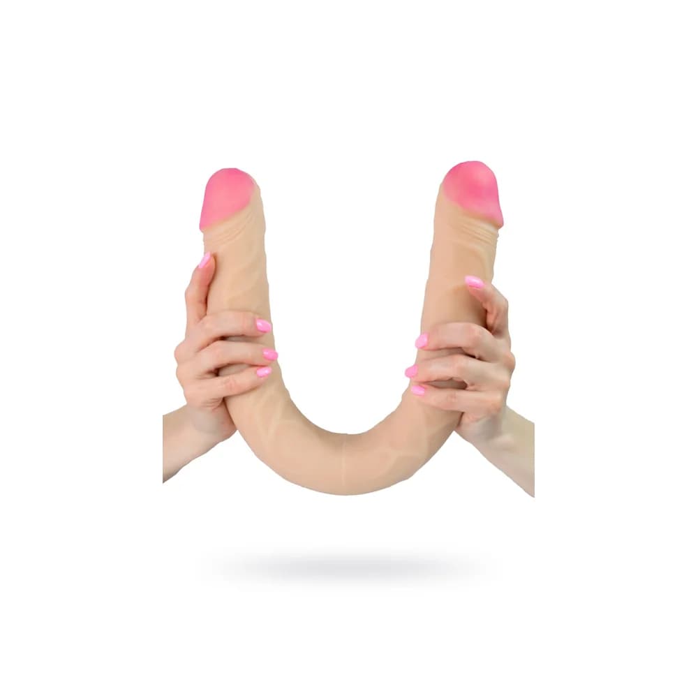 Lovetoy Neoskin Realistik Çift Taraflı Dildo 55 cm - Ten Rengi
