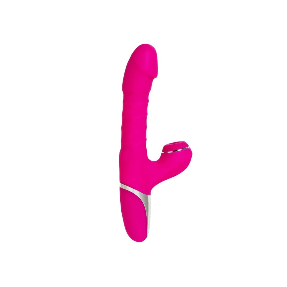 Jos To-Frolly Pembe Silikon 21.5 cm Vakumlu ve Titreşimli Klitoral Uyarıcı Vibratör thumbnail 4