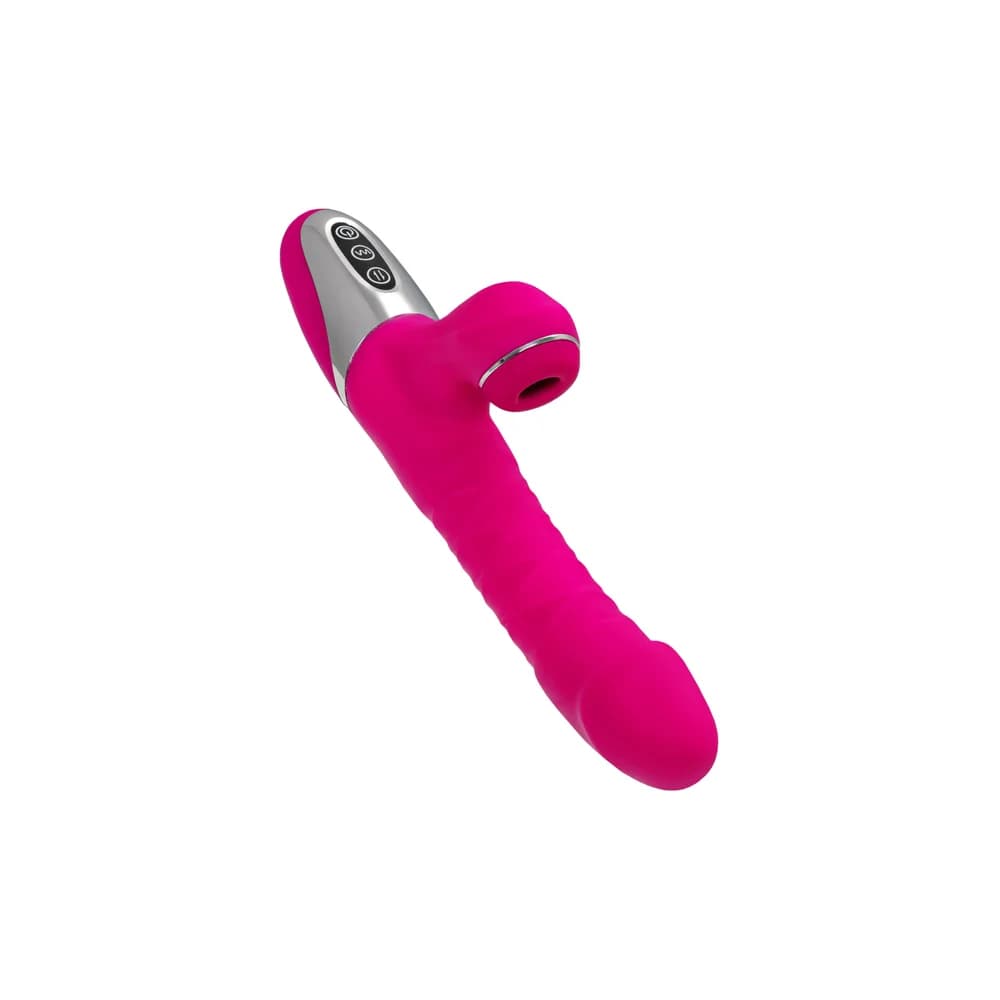 Jos To-Frolly Pembe Silikon 21.5 cm Vakumlu ve Titreşimli Klitoral Uyarıcı Vibratör thumbnail 6