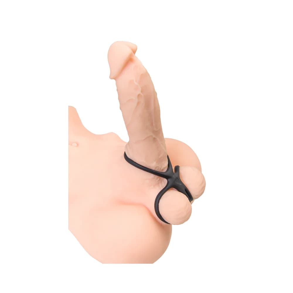 A-Toys by TOYFA Kraken Üçlü Silikon Penis Halkası - Siyah thumbnail 6