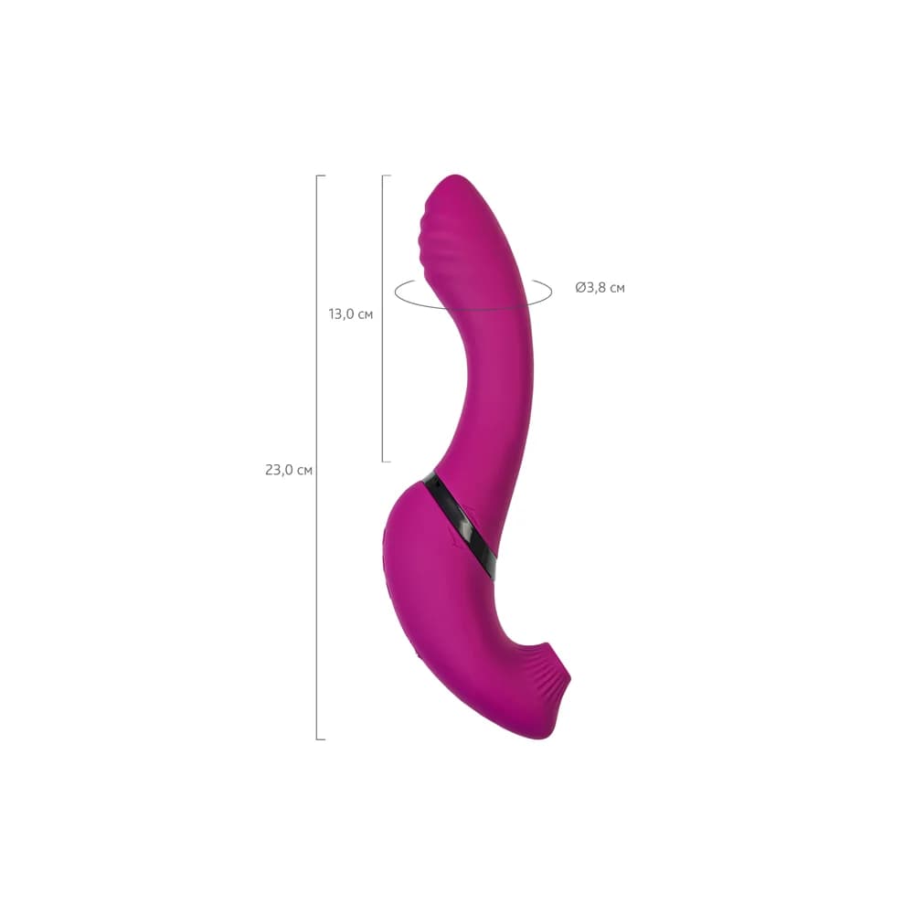 Jos Spinser Vakum Uyarımlı Döner Başlıklı Silikon Vibratör - 23 cm Mor thumbnail 9