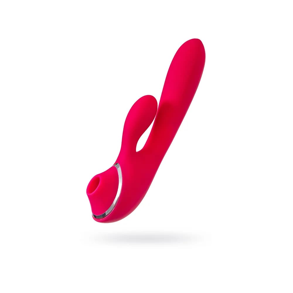 Jos Doobl Pembe Silikon Klitoral Uyarıcılı Vibratör 20 cm